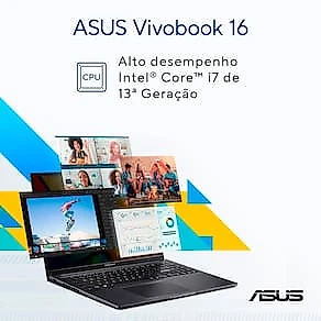 Notebook ASUS Vivobook 16 Intel Core i7-1355U 16GB RAM 512GB SSD Tela 16" Full HD Windows 11