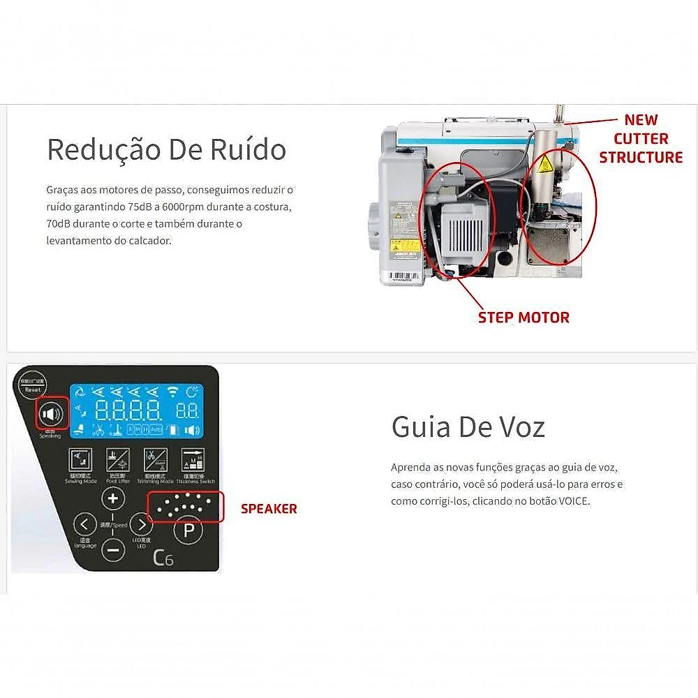 Overlock Eletrônica Com Transporte Inteligente - Jack-c6