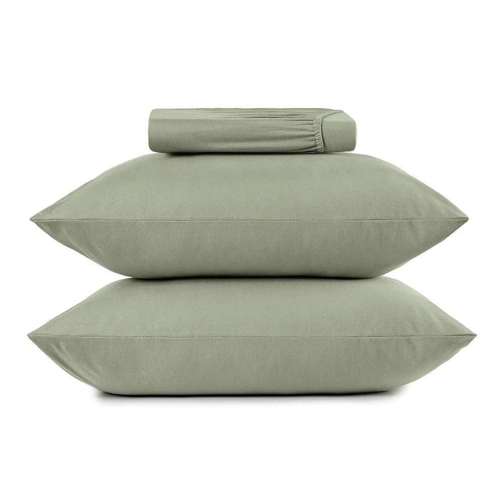 Jogo de Cama Casal 3 Peças Malha Fio Penteado 100% Algodão Verde Altenburg
