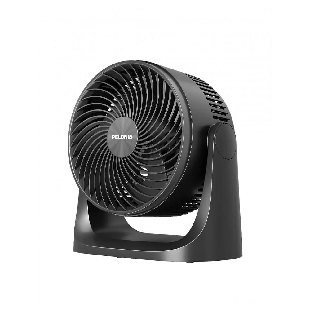 Ventilador Circulador de Mesa Pelonis Preto 18 cm, 3 Velocidades, Inclinação 100°, Lâmina Dupla Airfoil, Silencioso 38 dB, Modelo PSFT07M3ABB, 50W