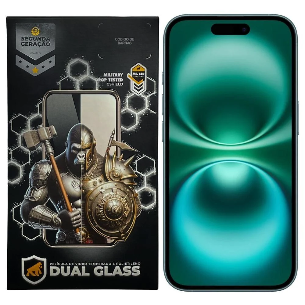 Película Para Iphone 16 - Dual Glass Preta - Gshield