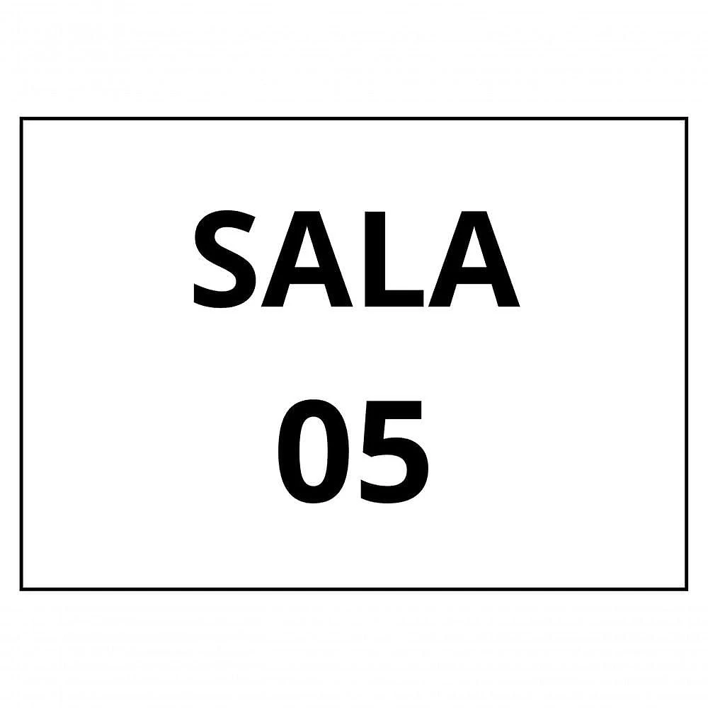 Placa de Sinalização 1-2 Oficio Sala 05 [F031] em MDF Gravado a Laser Natural Trovarelli Móveis