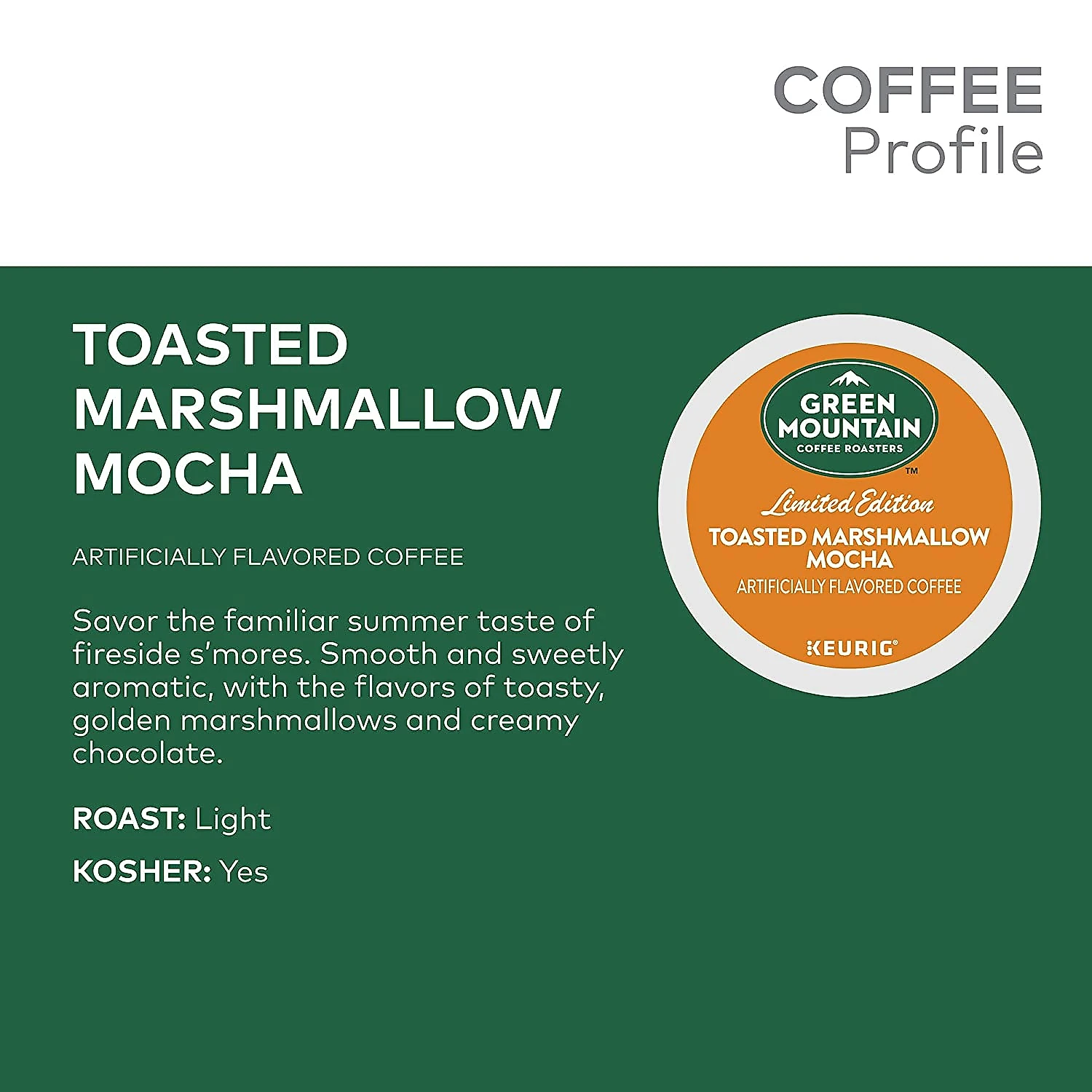 Cápsulas de café Sabor Marshmallow Torrados Green Mountain Coffee Roasters