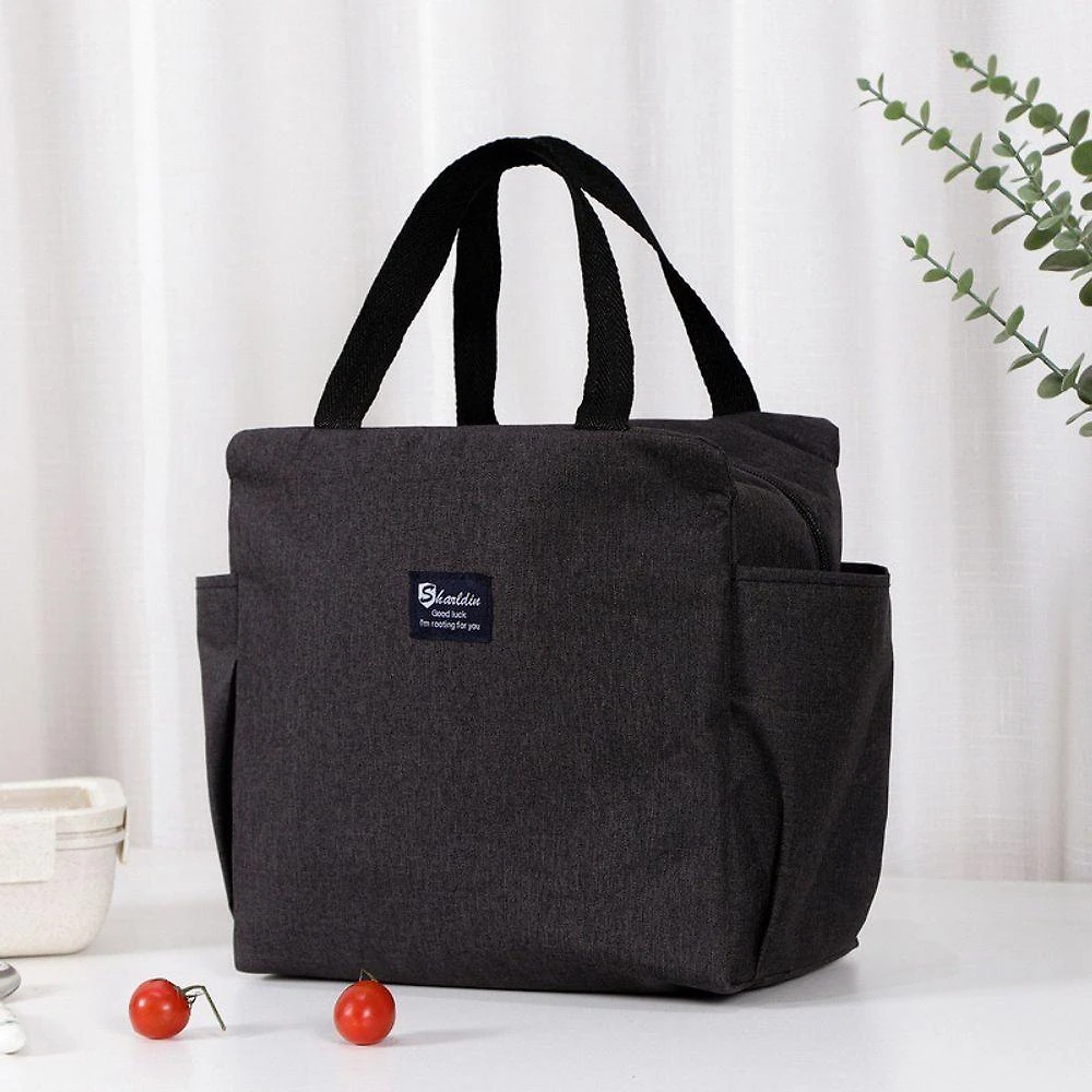 Bolsa Térmica Grande OEM para Marmita em Oxford 25x25x14 cm Preto para Passeio Diário