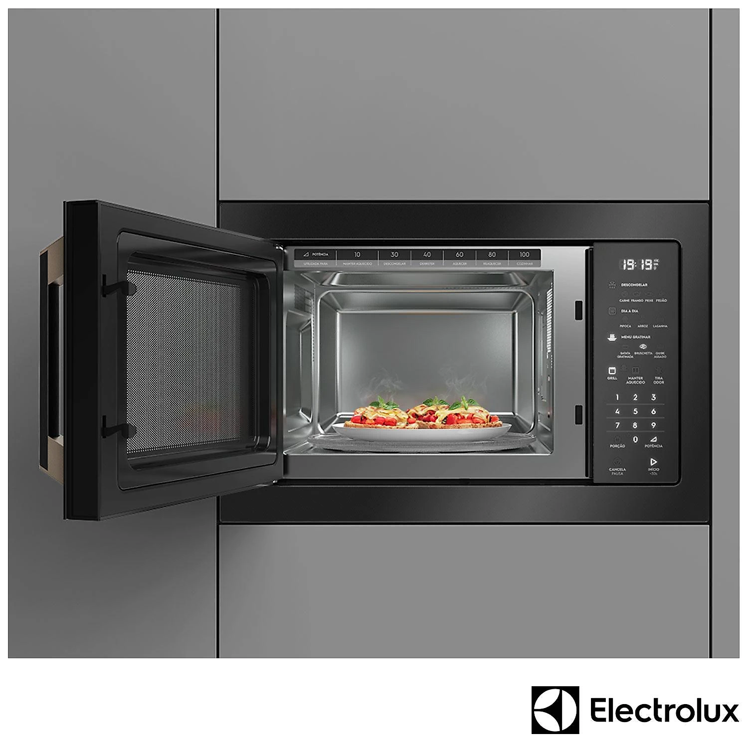 Micro-ondas de Embutir Electrolux Pro Series com 34 Litros de Capacidade e Grill Preto - MV43T 110