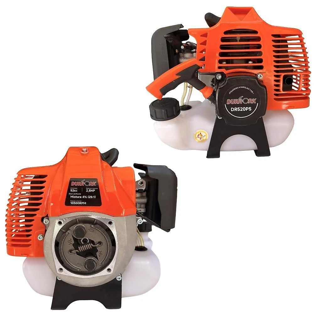 Roçadeira Lateral à Gasolina 5 em 1 DR520P5 Motor 2 Tempos 52CC 2,5HP 10500 RPM com Trimmer e Kit