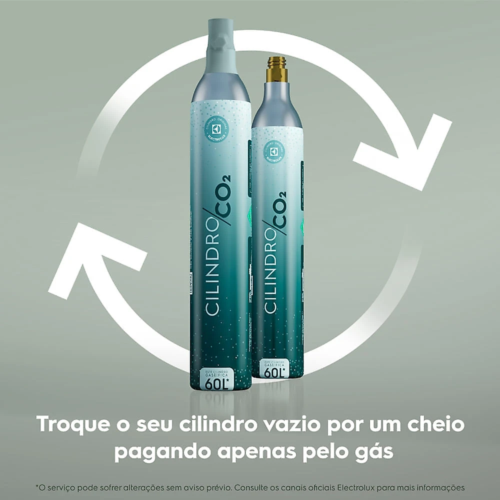 Gaseificador de Água Electrolux Cilindro e Garrafa 1L Verde Linha 100 anos Celebre Frescor - ESM100