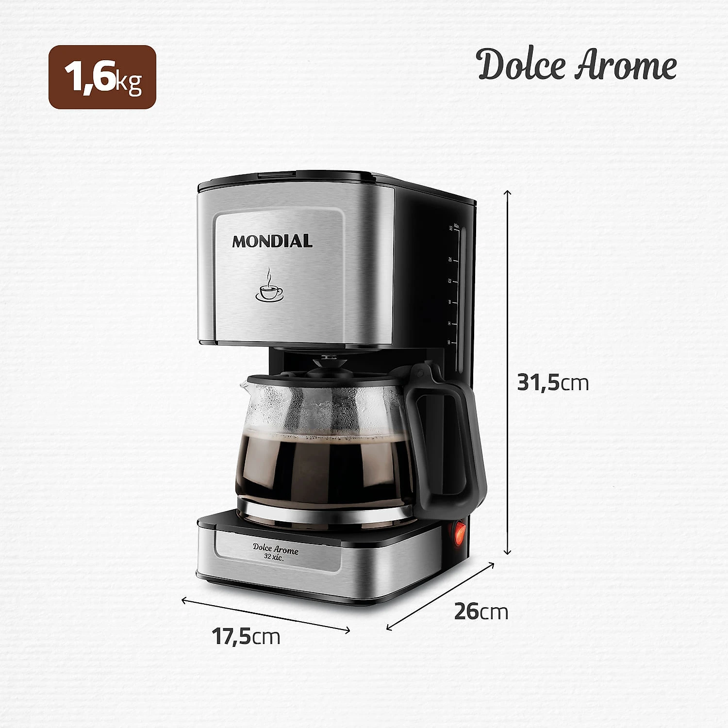 Cafeteira Elétrica Mondial C-44-32X-SI CAFETEIRA C-44-32X-SI 127V/60HZ .