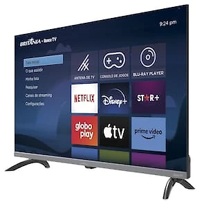 Smart TV 32" HD Britânia B32KRA Roku TV Wi-Fi Dolby Audio