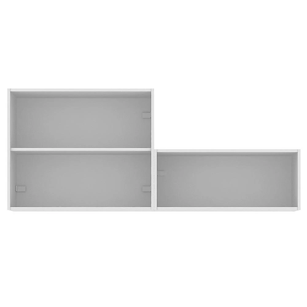 Kit Área De Serviço Madesa Acordes 100% MDF com 2 Armários Aéreos - Portas Branco Brilho Branco