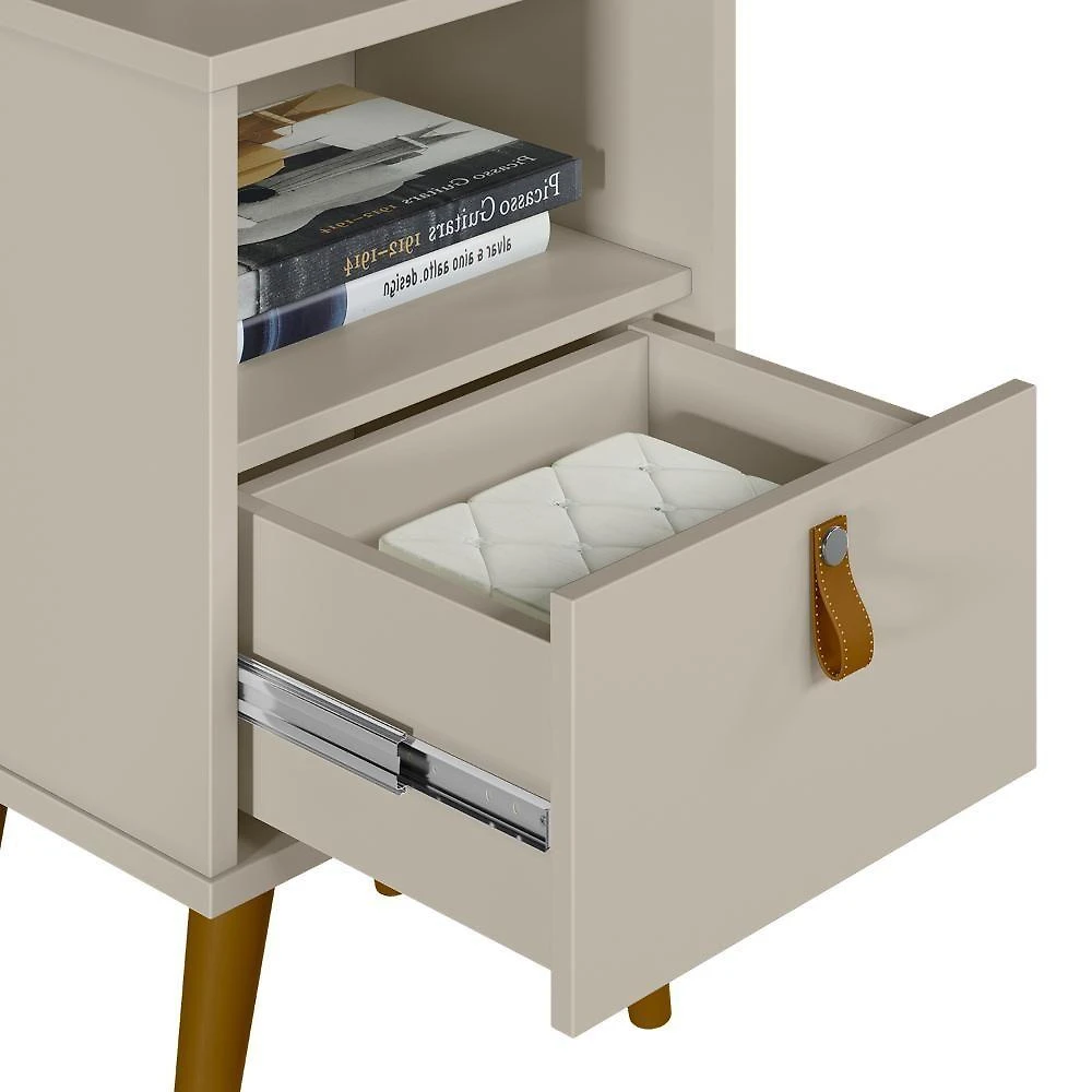 Miniatura Mesinha Para Cabeceira 1 Gaveta Off White Marina Jm Móveis