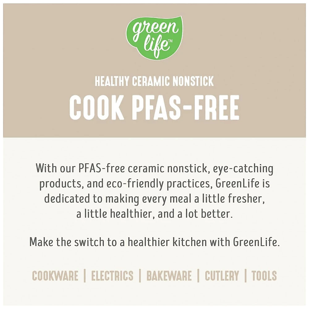 Panela de Cozimento Lento GreenLife 3,31 litros, Revestimento Cerâmico Antiaderente Livre de PFAS, Tigela Interna Removível, Programável