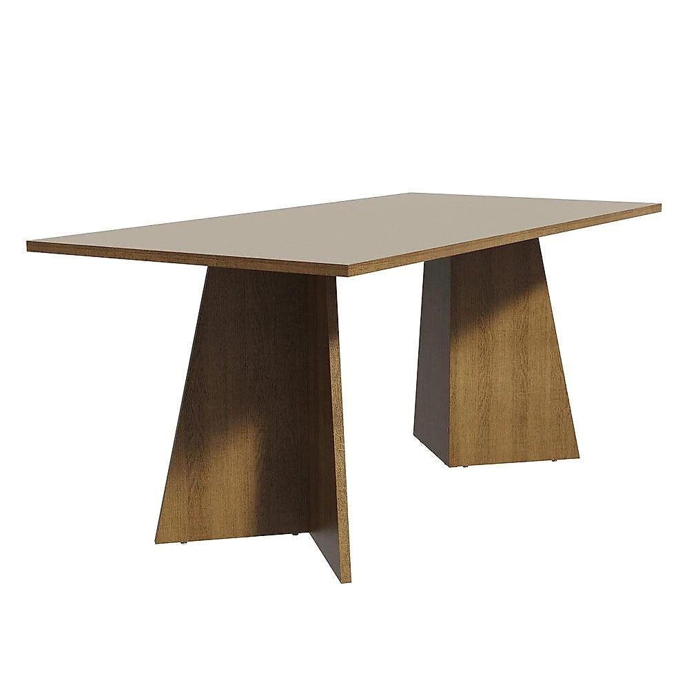 Mesa de jantar retangular com tampo de madeira rustic/crema 5388 madesa