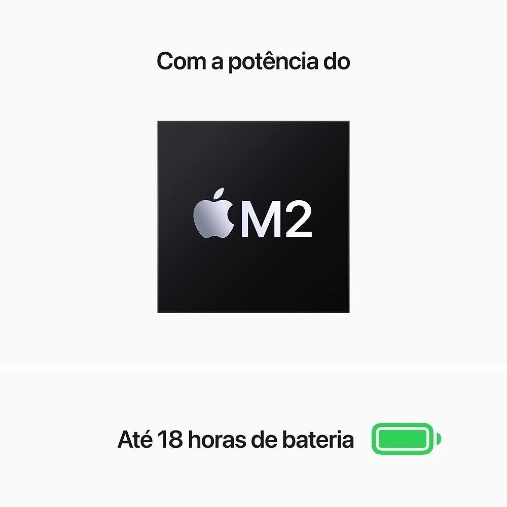 MacBook Air Apple 13.6" Chip M2, CPU 8 Núcleos, GPU 10 Núcleos, 24GB, SSD 512GB, Cinza Espacial - Z1HN0BZ/A