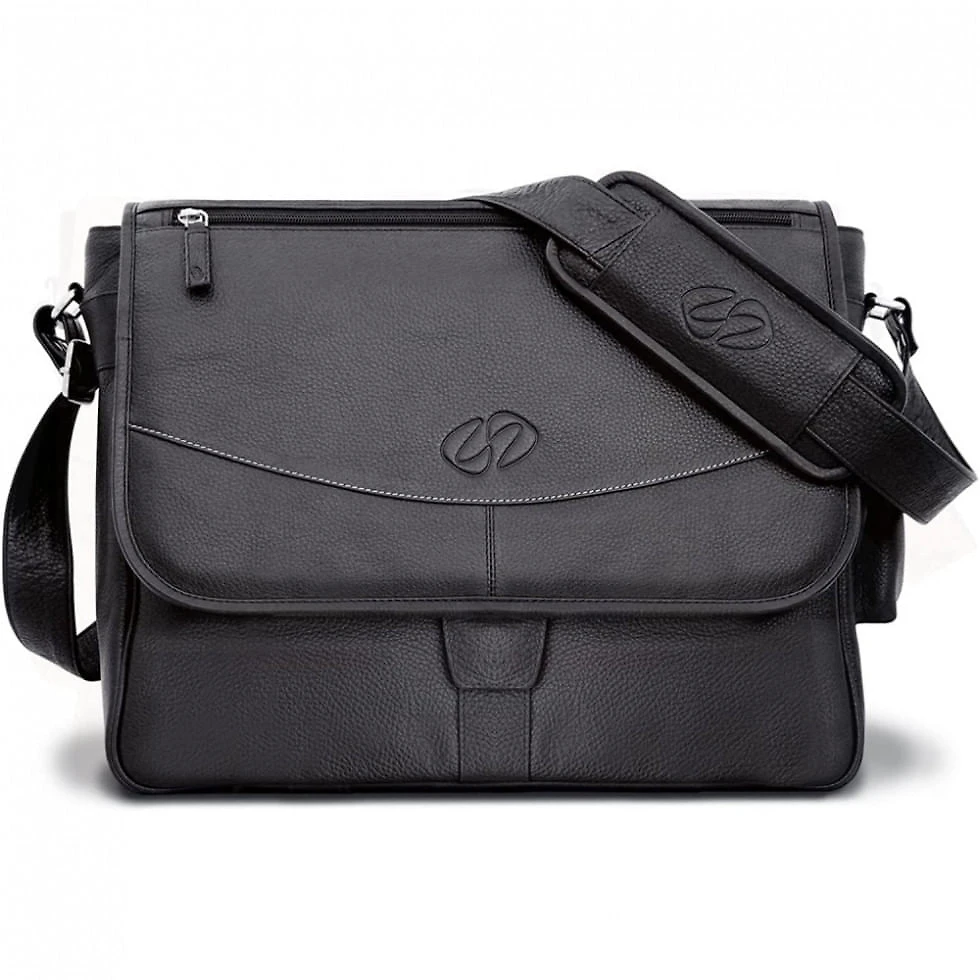 Bolsa Maleta Michael Santoro de Couro Masculina para Laptop, Preta