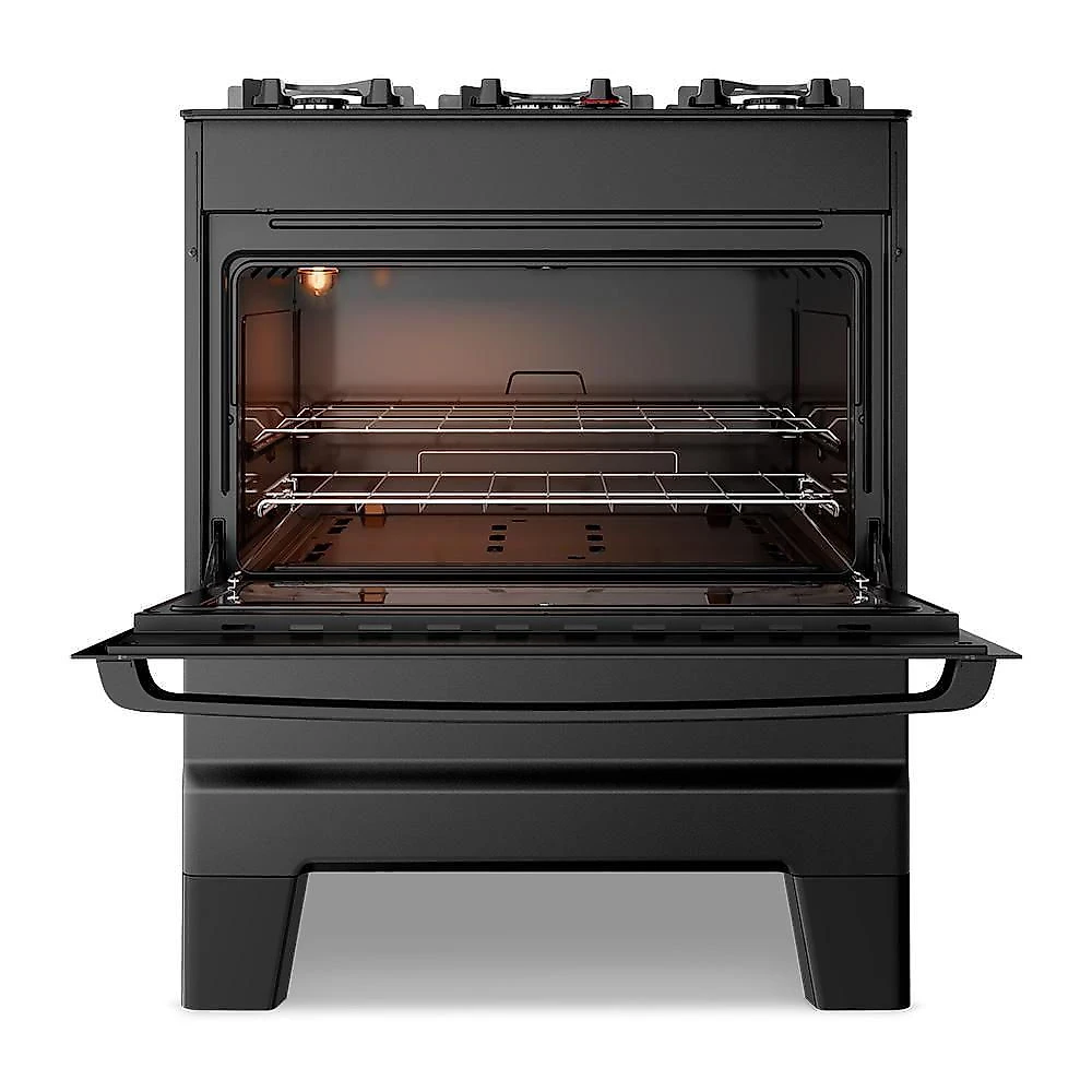 Fogão A Gás Mesa De Vidro Forno 84L Esmaltec Ideal Master Glass Preto 5 Bocas Bivolt