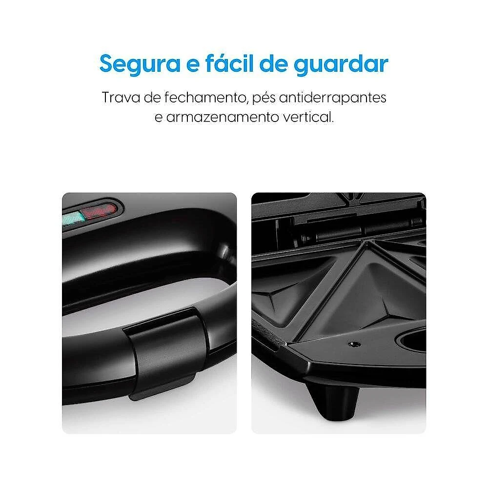Sanduicheira Elgin Fast Time Placas Duplas 800W Preto 220V Aquecer
