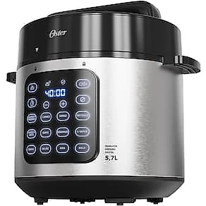 Panela de Pressão Elétrica Oster OPAN930 5,7L Inox Jateado Digital 110V
