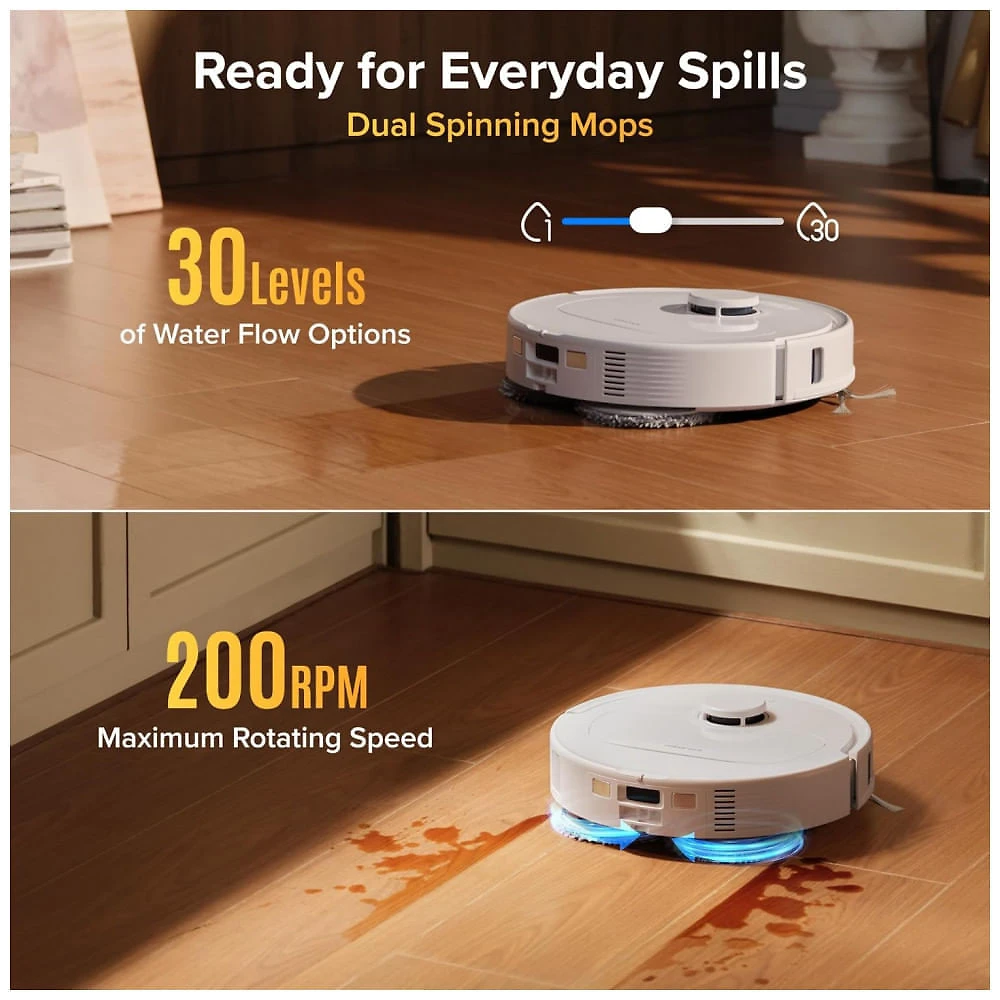 Miniatura Robô Aspirador Roborock Qrevo S Pro Branco com Esfregão 18.500Pa Dock Multifuncional 120V