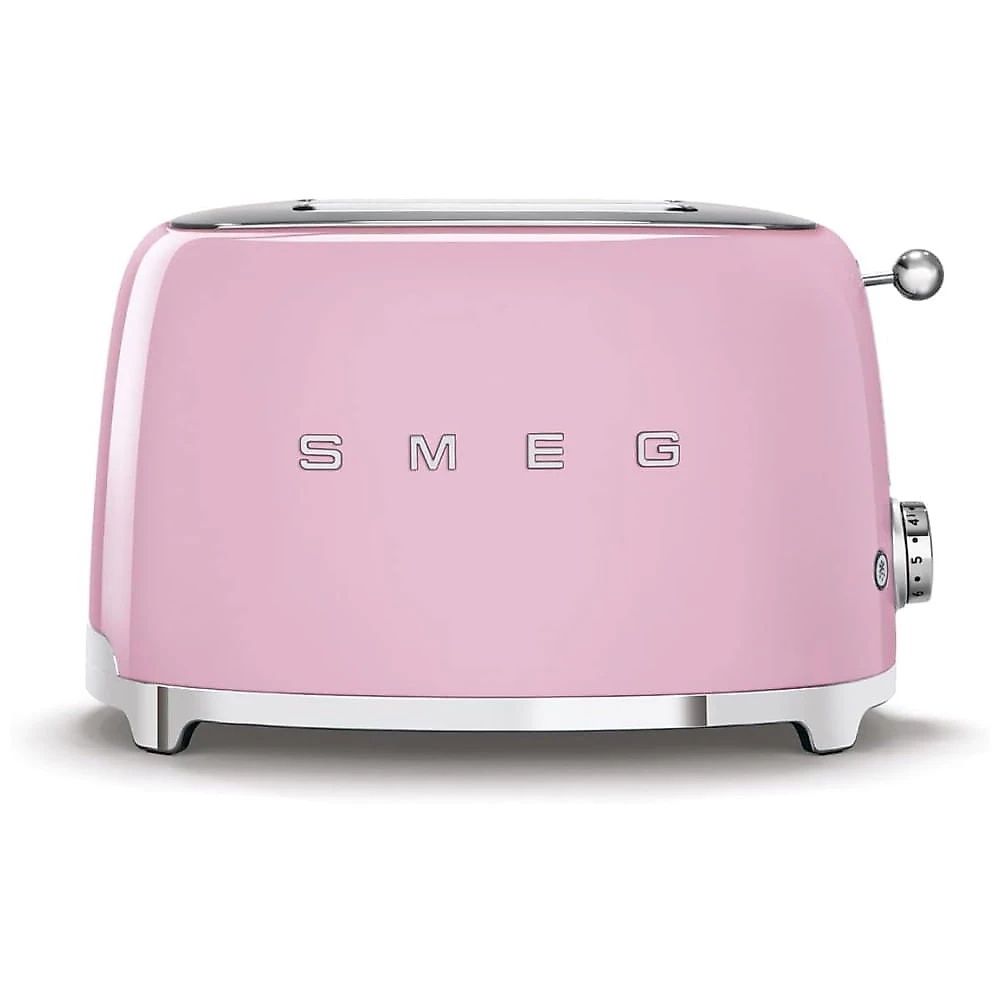 Conjunto Smeg Retro de Cafeteira e Torradeira de 2 Fatias Rosa