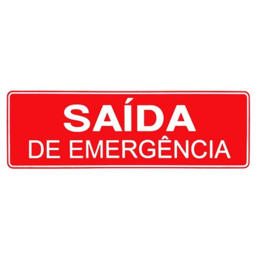 Placa De Sinalização Acesso 10x30cm Saída De Emergência