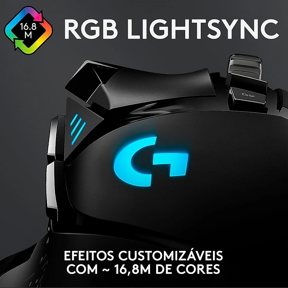Mouse Gamer Logitech G502 HERO com RGB LIGHTSYNC, Ajustes de Peso, 11 Botões Programáveis, Sensor HERO 25K - 910-005550
