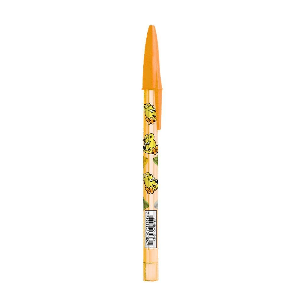 Caneta Esferográfica Compactor Haribo Ponta 1.0MM com Tinta de Secagem Rápida Unidade Laranja
