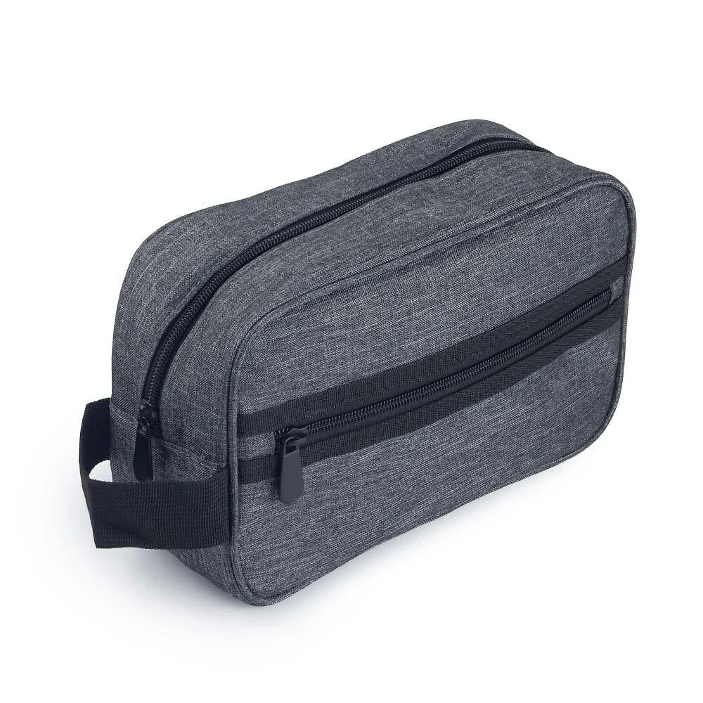 Necessaire Grande Poliester 300D 4L Cinza com Alca Lateral Unissex