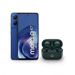 Kit Motorola Moto G47 5G 256GB Azul Náutico com Moto Buds Loop Sound by Bose