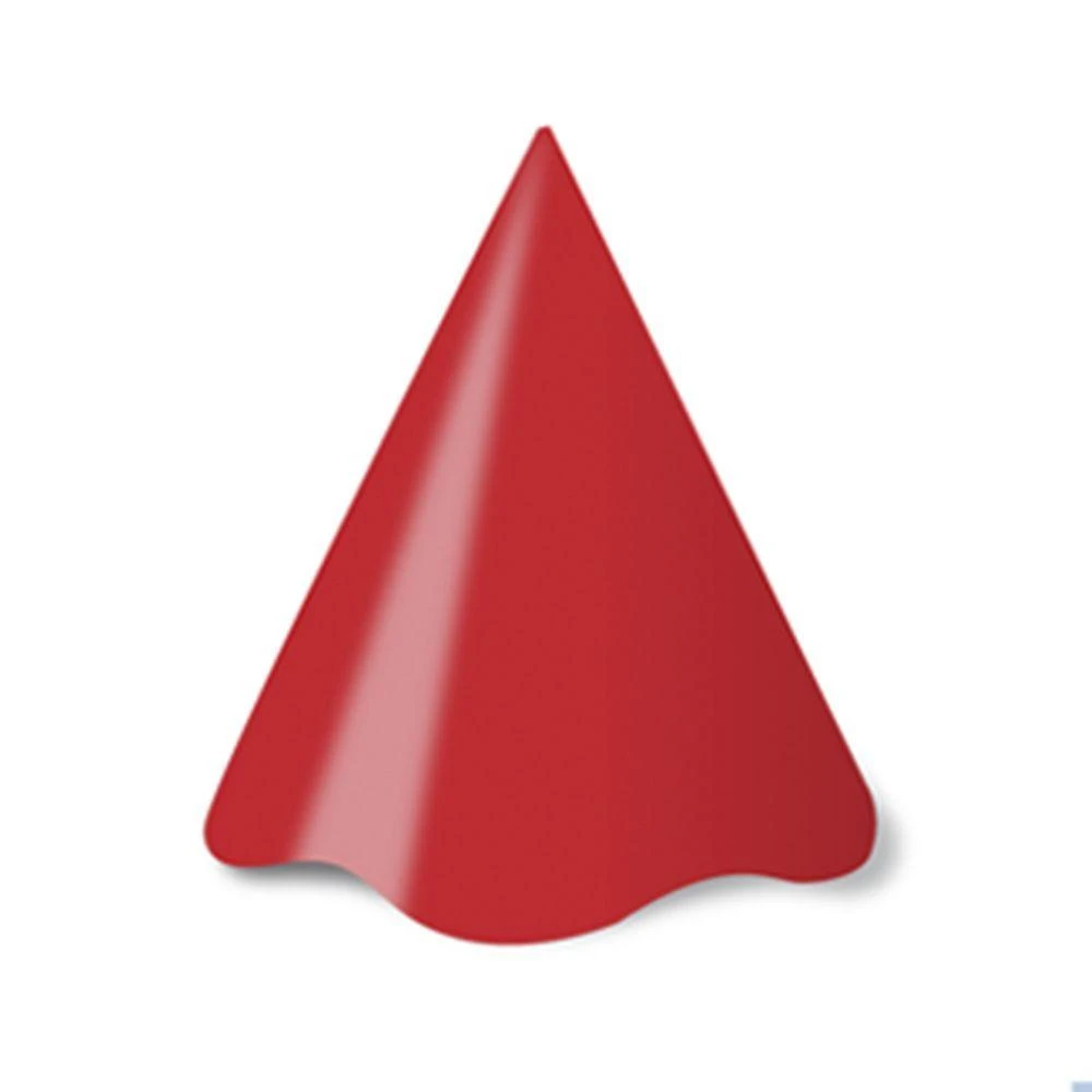 Chapéu de Aniversário Liso Papel Cartão 8 Unidades Vermelho Ultra Fest