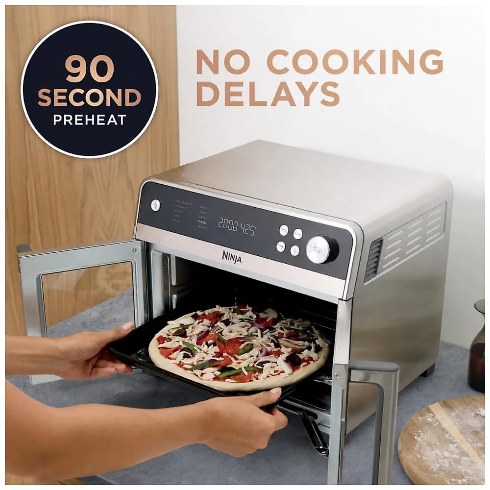 Ninja French Door Premier Air Fry Oven with Cutting Board. Steel. FO103 Silver Cutting Board
