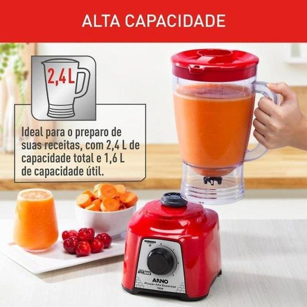 Liquidificador Arno Power Mix Essential 700w Vermelho 110V