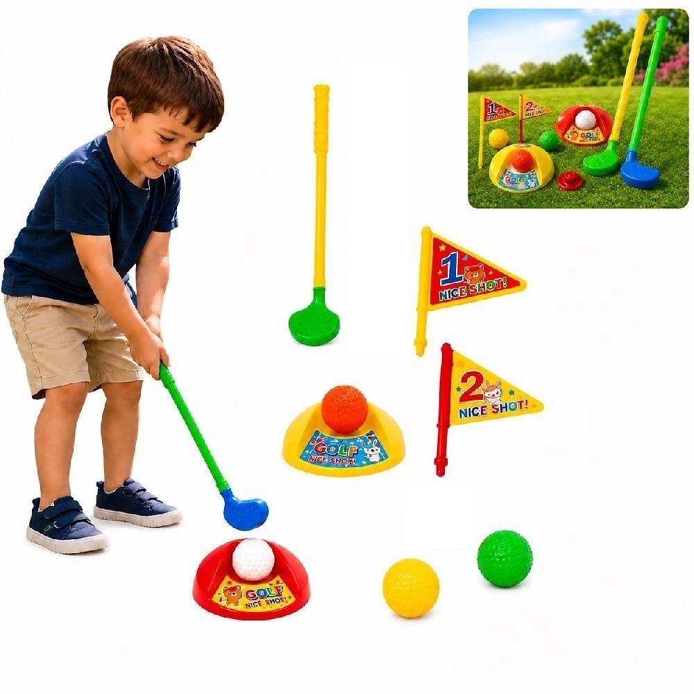 Jogo de Golfe Infantil Mini Golf 11 Peças com 2 Tacos e 4 Bolinhas Yeet