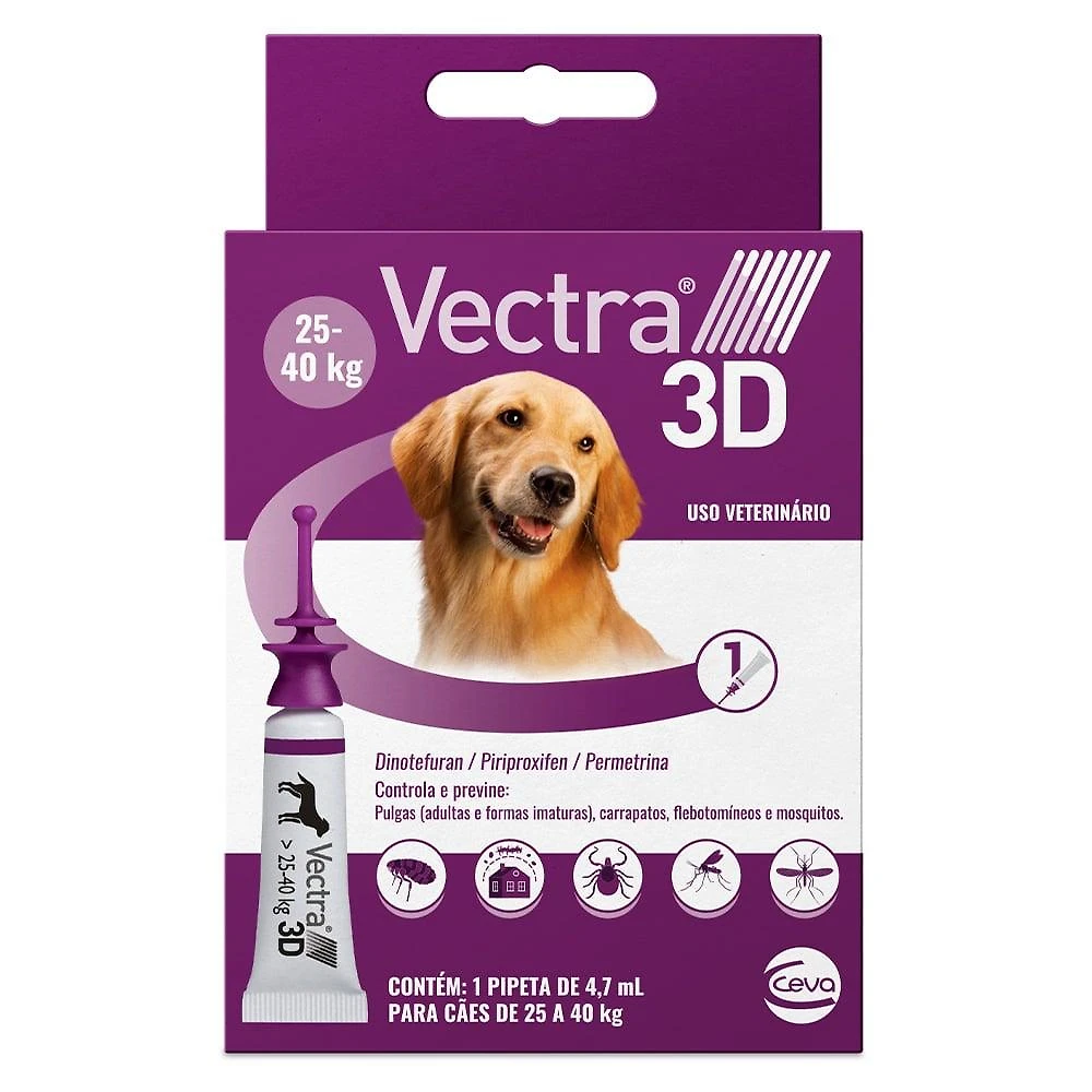 Antipulgas e Carrapatos Ceva Vectra 3D para Cães de 25 a 40 Kg - 4,7 mL