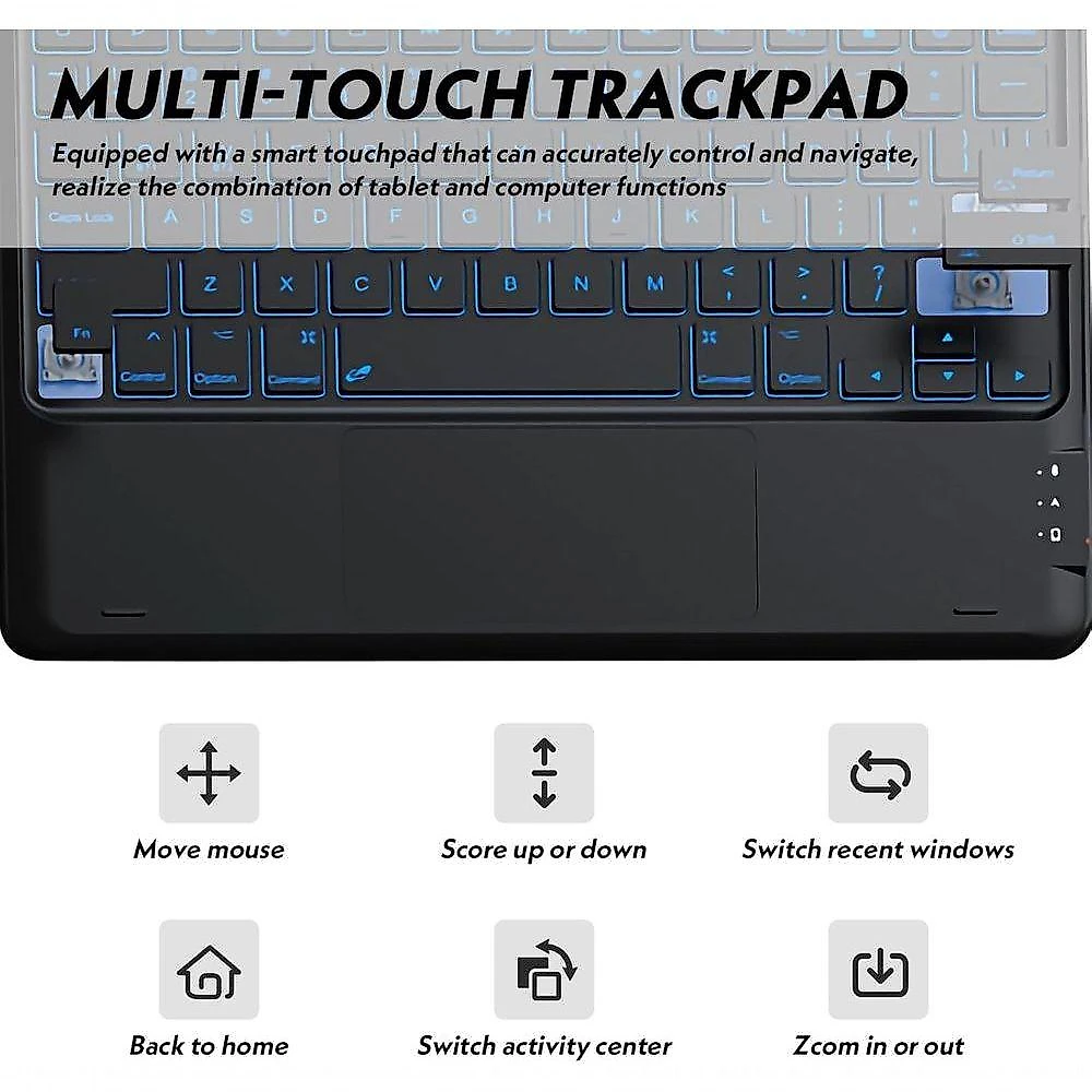 Capa com Teclado Bluetooth e Mouse para Tablet Redmi Pad 2 11 Pol 2025 Modelo 304 Worldwide