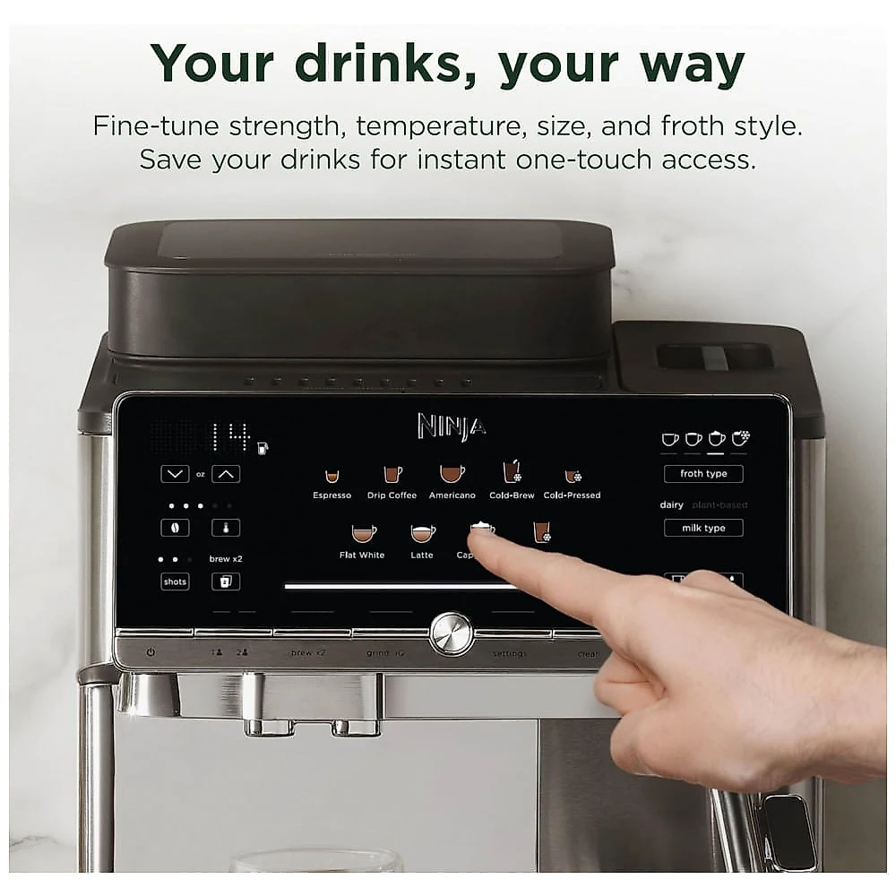 Máquina de Espresso Totalmente Automática Ninja AutoBarista AE1002 com 10 Opções de Bebida