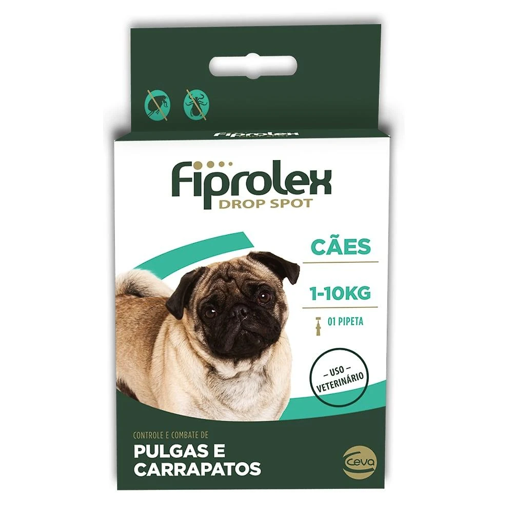 Antipulgas e Carrapatos Ceva Fiprolex Drop Spot de 0,67 mL para Cães até 10 Kg - 1 Unidade
