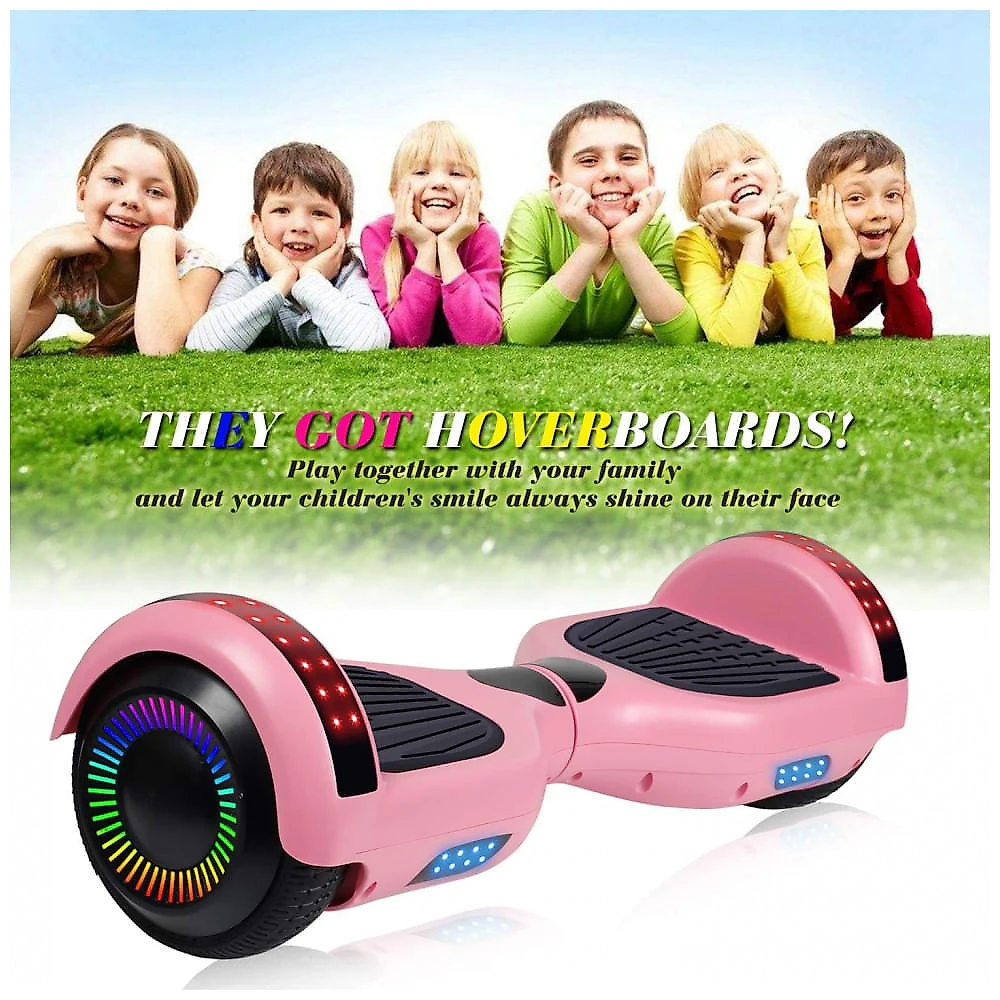 Hoverboard LIEAGLE 6,5" A005 Rosa com Rodas LED e Bluetooth para Crianças e Adultos