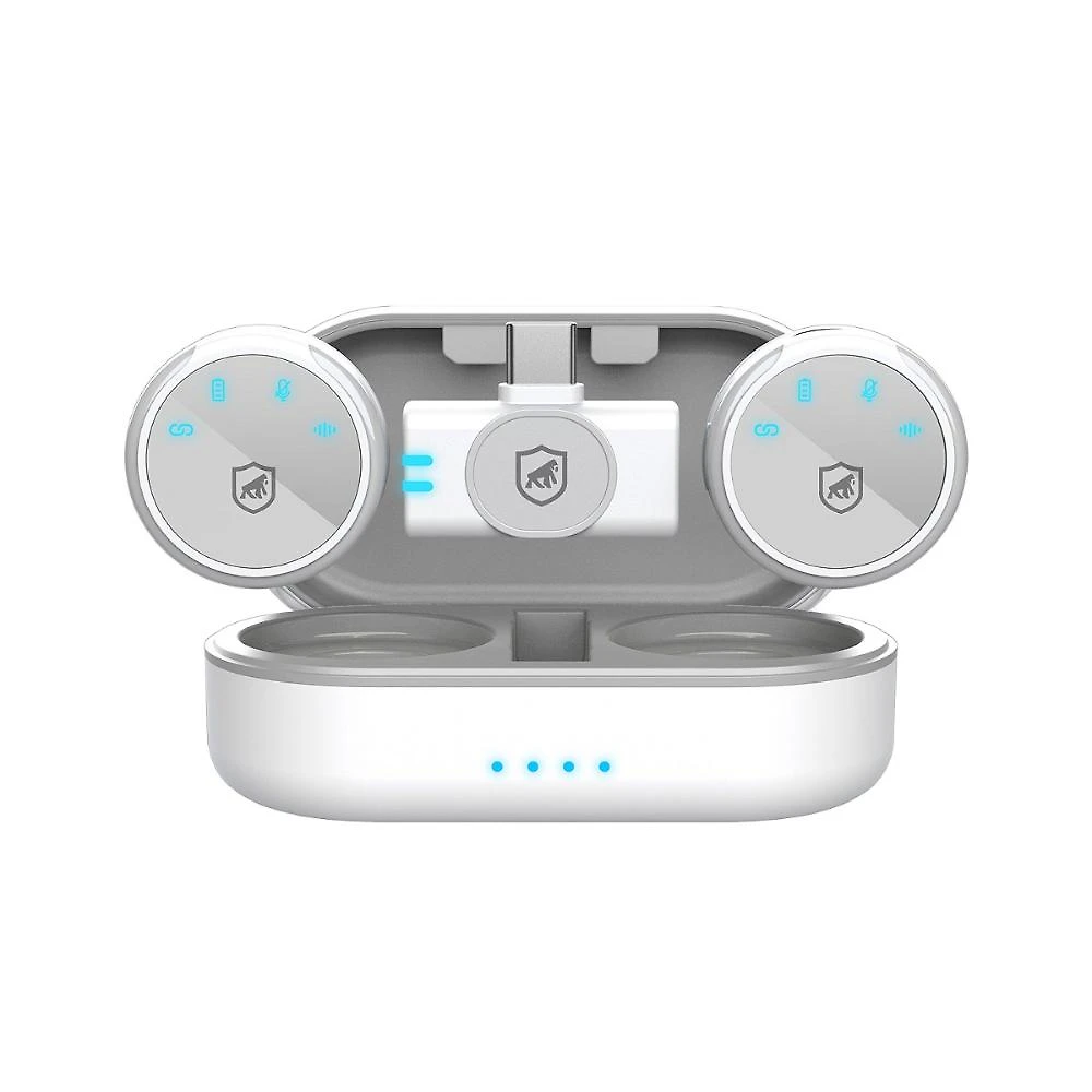 Microfone de Lapela Magnética Tipo C com Adaptador Lightning - Armor - Branca - Gshield