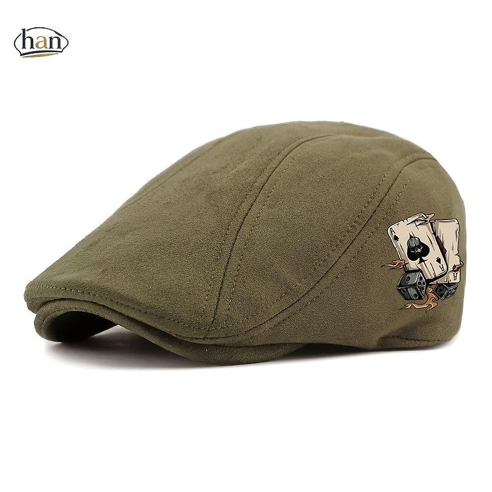 Boina Estilo Vintage Americano em Poliéster Verde Multicolorido para Homem e Mulher