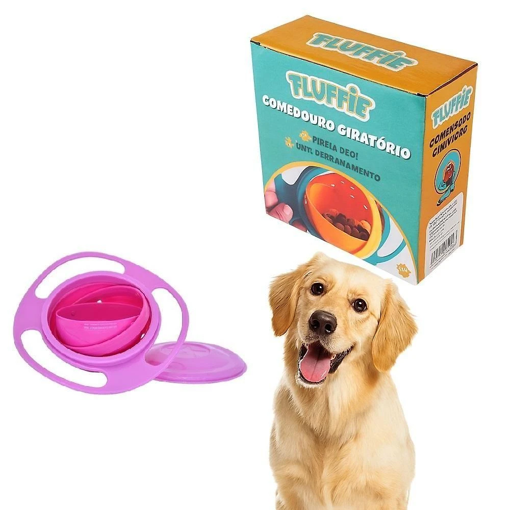 Comedouro Pet Yeet Giratório Anti-sujeira para Cães e Gatos Plástico 17cm 1 Unidade