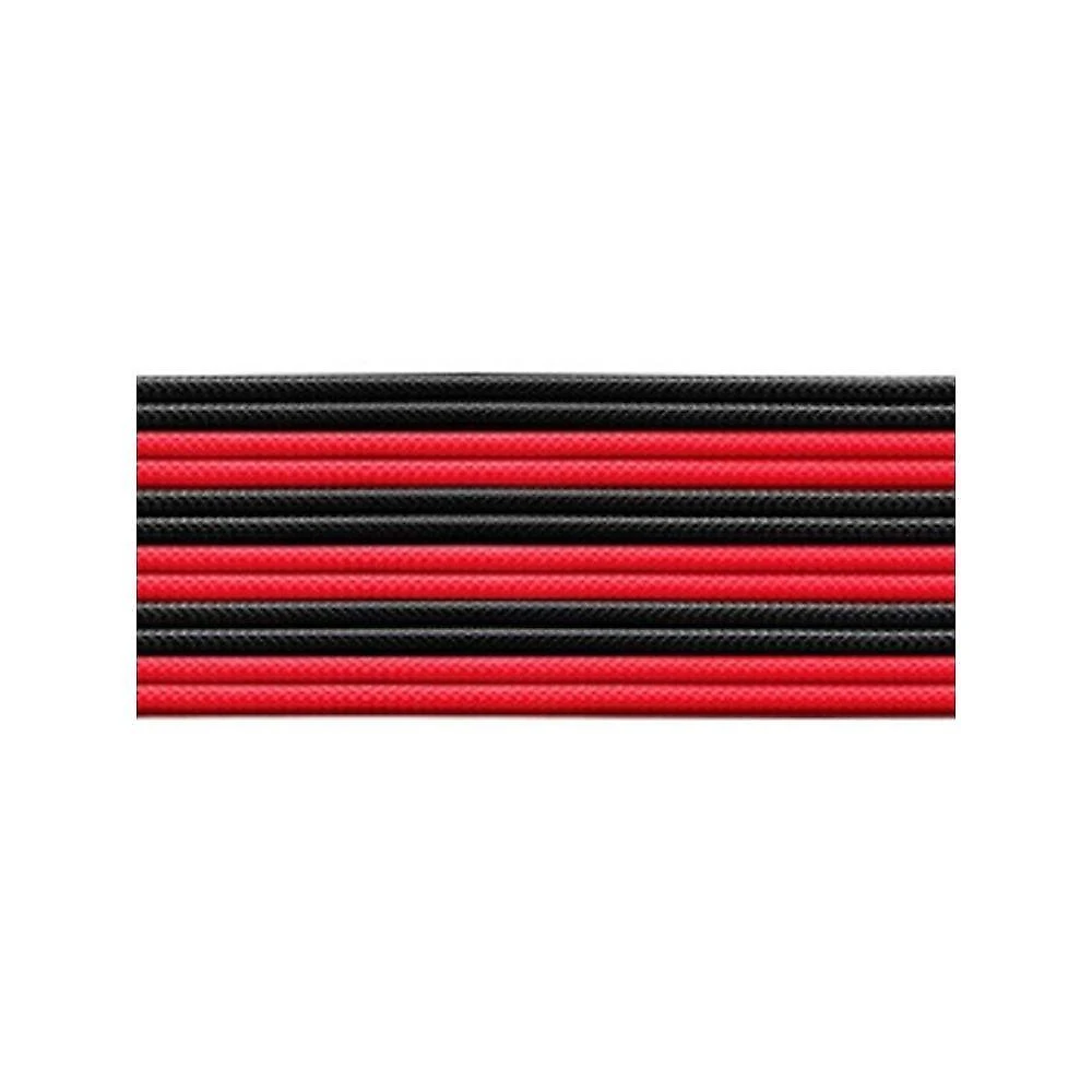 Kit de Cabo de Extensão para Fonte PSU CMA-NEST16RDBK1-GL Sleeved 30cm PVC Vermelho e Preto Cooler