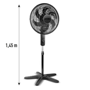 Ventilador de Coluna Arno Essential 40cm 6 Pás 140W Alta Vazão de Ar Ajuste de Altura 110V