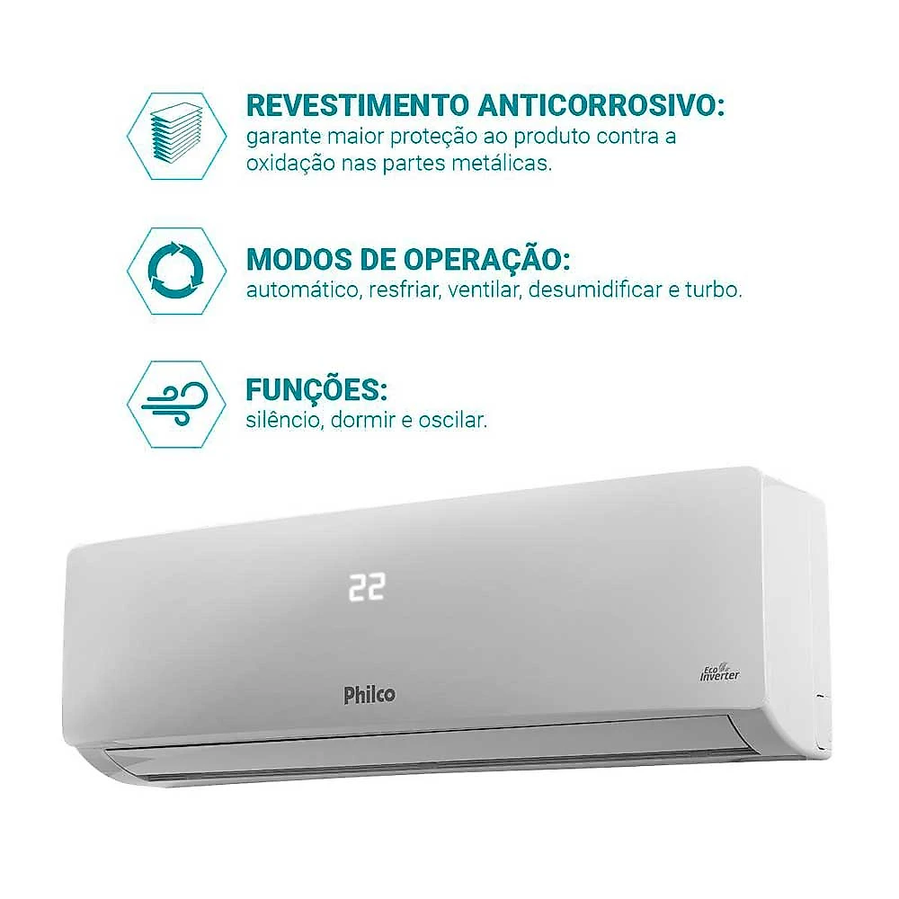 Unidade Interna Evaporadora Philco PAC12FB Inverter 220V