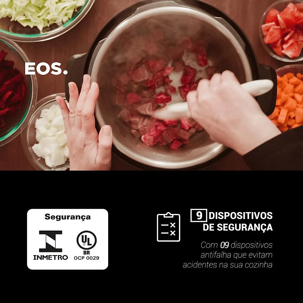 Panela de Pressão Elétrica EOS Multicooker 5L Titanium EPP50MT 110V Panela de Pressão Elétrica EOS Multicooker 5L Titanium 110V