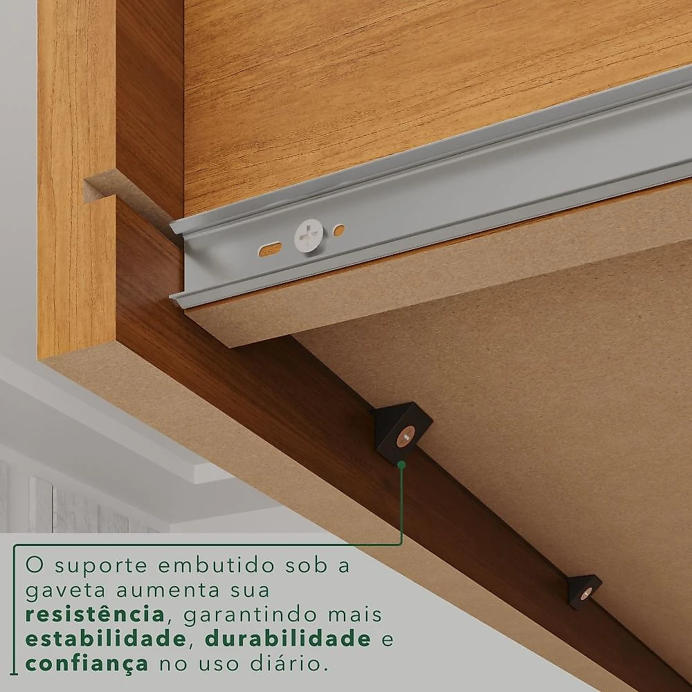 Guarda-Roupa Casal 6 Portas 2 Gavetas França Cinamomo/Off-White
