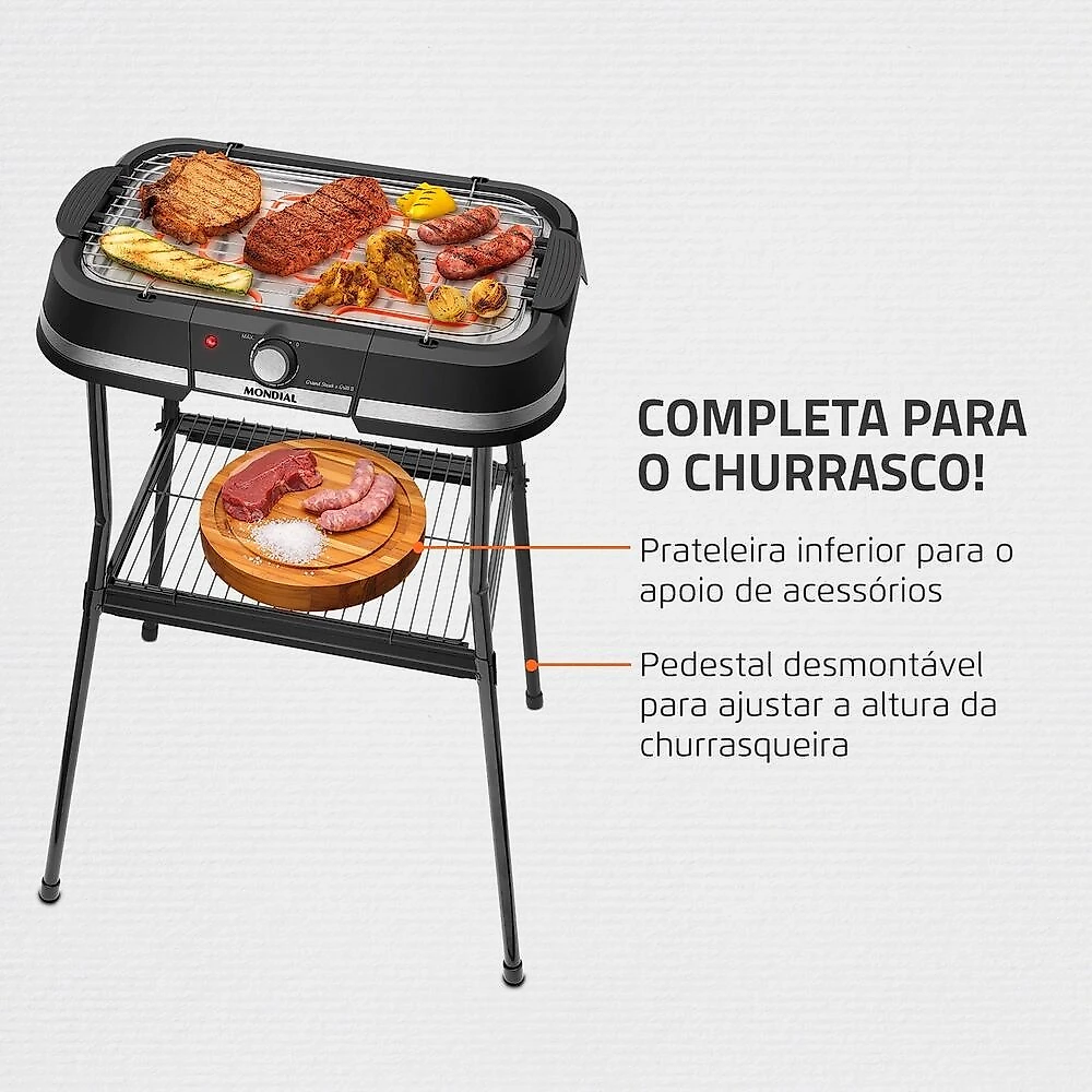Churrasqueira Elétrica Mondial Preto 1800W - CH-09-BI 127V