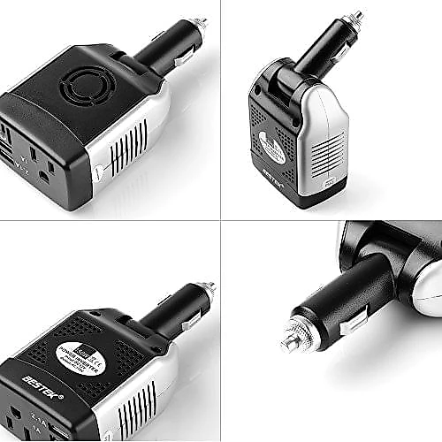 Inversor de Potência BESTEK 150W 12V para 110V 2 Portas USB 31A Alta Velocidade e AC 110V