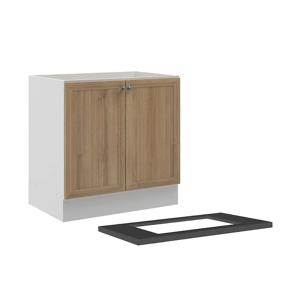 Armário de Cozinha Berlim B3 9 Portas 4 Gavetas MDF 280CM Amadeirado Ditália Móveis