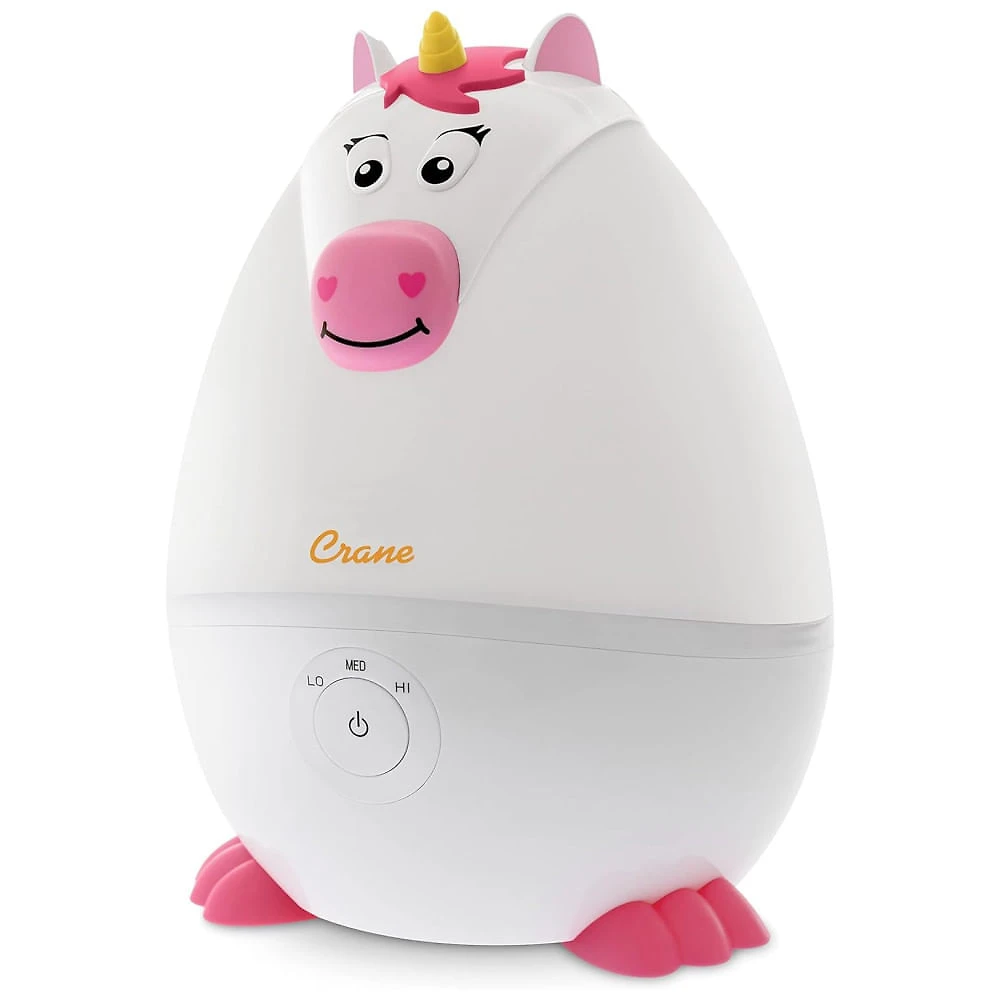 Umidificador Ultrassônico 1,8L com Tema de Unicórnio, Configurações Ajustáveis e Desligamento Automático para Ambientes até 23m2, 110V, CRANE, Branco